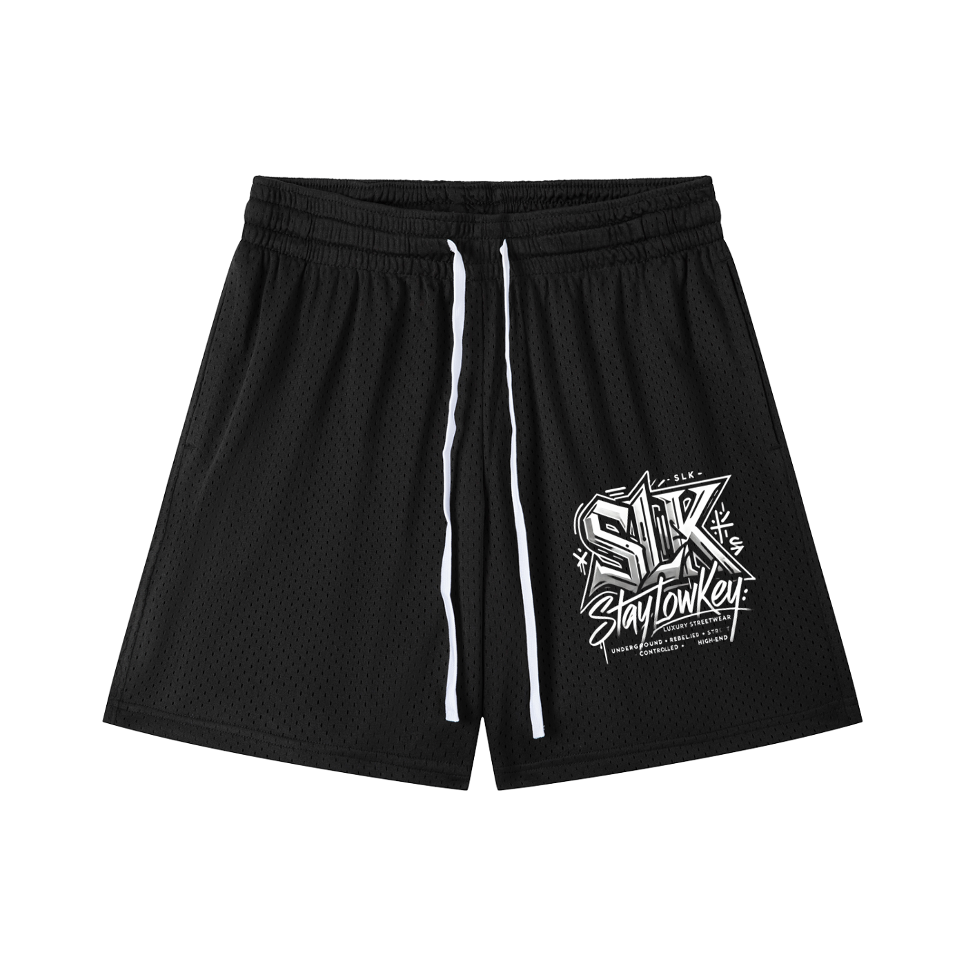 BLACK VINTAGE MESH SHORTS